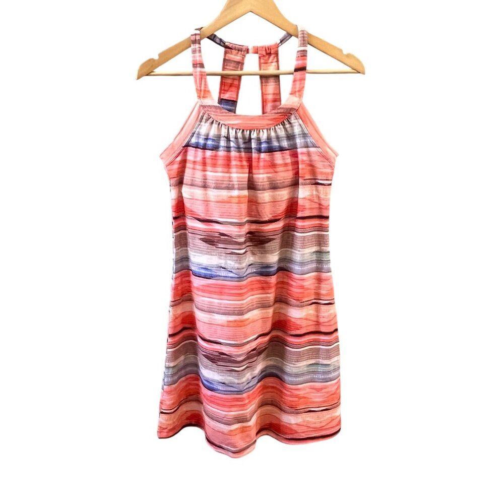 Prana Cantine Orange Ombre Halter Shift Mini Dress Regular Fit -‎ Sz. S